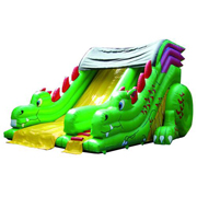 inflatable bouncer crocodile with slide